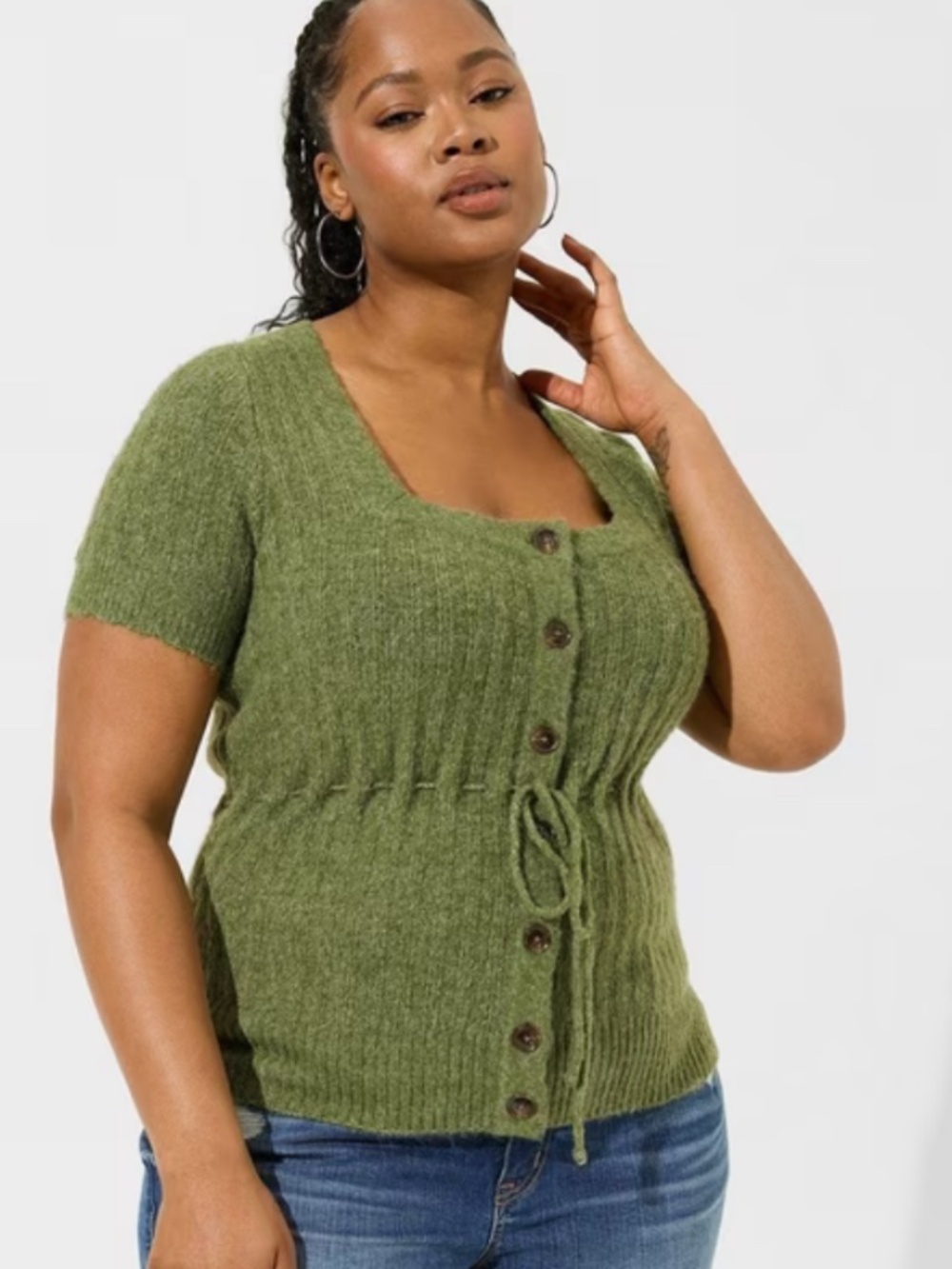 Torrid Size 4 Vegan Cashmere Pullover Square Neck Sweater